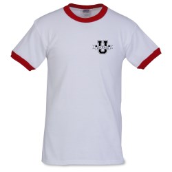 View a larger, more detailed picture of the Gildan Ultra Cotton Ringer T-Shirt - White