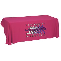 View a larger, more detailed picture of the Economy Open-Back Poly Table Throw-8 - Heat Transfer - 24 hr