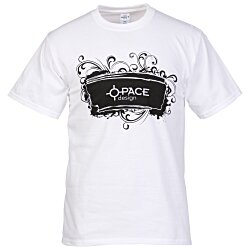 View a larger, more detailed picture of the Hanes Tagless T-Shirt - Screen - White - Brushstroke Design