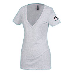 View a larger, more detailed picture of the Next Level Tri-Blend Deep V-Neck T-Shirt - Ladies - White