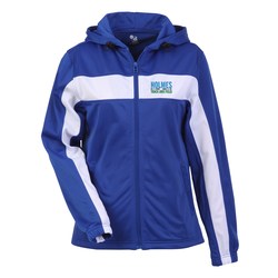 View a larger, more detailed picture of the Badger Sport Brushed Tricot Hooded Jacket - Ladies 