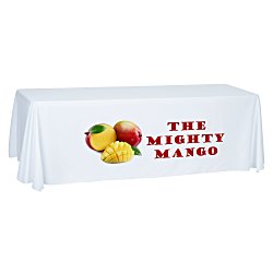 View a larger, more detailed picture of the Economy Open-Back Poly Table Throw-8 -Front Panel-Full Color