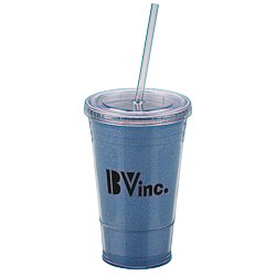 View a larger, more detailed picture of the Glitter Tumbler w Straw - 16 oz 