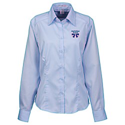 View a larger, more detailed picture of the Wrinkle-Free Cotton Stripe Jacquard Shirt - Ladies 