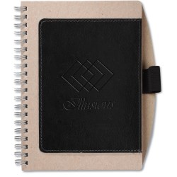 View a larger, more detailed picture of the Recycled Cardboard & Leather Notebook - Closeout
