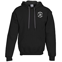 View a larger, more detailed picture of the Gildan 50 50 Hooded Sweatshirt w Contrast Color - Screen