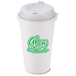 View a larger, more detailed picture of the Paper Hot Cold Cup - 16 oz w Traveler Plus Lid