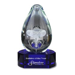 View a larger, more detailed picture of the Polar Art Glass Award - Blue Base