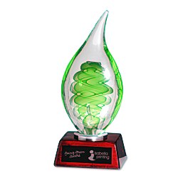 View a larger, more detailed picture of the Dublin Art Glass Award - Rosewood Base