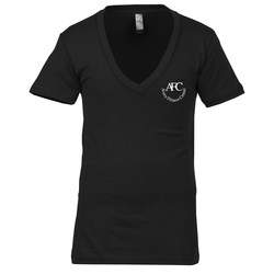 View a larger, more detailed picture of the Canvas Unisex Deep V-Neck T-Shirt