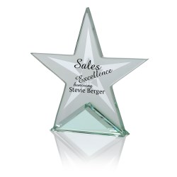 View a larger, more detailed picture of the Star Jade Glass Award