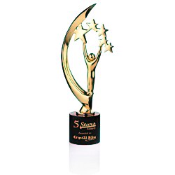 View a larger, more detailed picture of the Masterpiece Cast Metal Achievement Award - 14 - 24K Gold