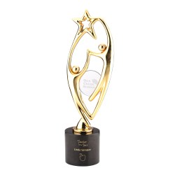 View a larger, more detailed picture of the Applause Cast Metal Achievement Award - 14 - 24K Gold