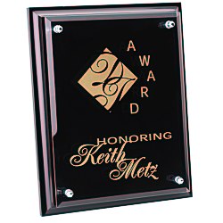 View a larger, more detailed picture of the Black Finished Plaque w Jade Glass Plate - 10 