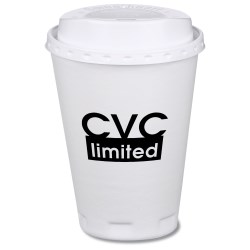 View a larger, more detailed picture of the Trophy Hot Cold Cups w Traveler Lid - 12 oz - Low Quantity