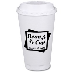 View a larger, more detailed picture of the Trophy Hot Cold Cups w Traveler Lid - 16 oz - Low Quantity