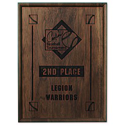 View a larger, more detailed picture of the Walnut Finished Wood Plaque - 12 