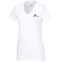 View a larger, more detailed picture of the District Concert V-Neck Tee - Ladies - White - Screen