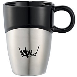 View a larger, more detailed picture of the Double Dipper Ceramic Mug w Stainless Base - 11 oz 