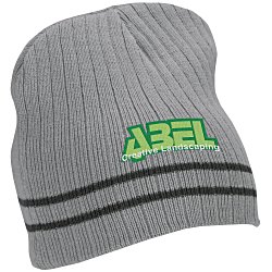View a larger, more detailed picture of the Rib Knit Stripe Accent Beanie