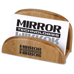 View a larger, more detailed picture of the Garde Bamboo Business Card Holder - Closeout