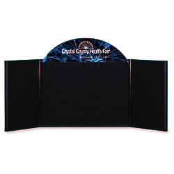 View a larger, more detailed picture of the Briefcase Tabletop Display w Curved Header - 18 x 48 