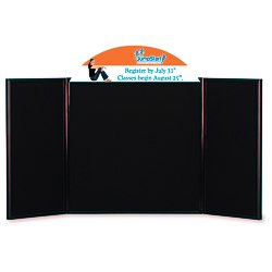 View a larger, more detailed picture of the Briefcase Tabletop Display w Curved Header - 24 x 48 