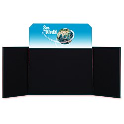 View a larger, more detailed picture of the Briefcase Tabletop Display w Octagon Header - 24 x 64 