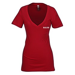 View a larger, more detailed picture of the Next Level 3 7 oz Deep V Tee - Ladies 