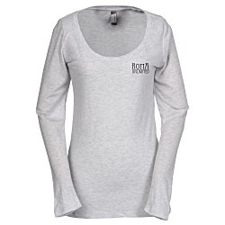 View a larger, more detailed picture of the Next Level Tri-Blend LS Scoop Tee - Ladies - White