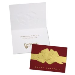 View a larger, more detailed picture of the Golden Ribbon Happy Holidays Greeting Card