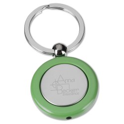 View a larger, more detailed picture of the Metal Lighted Key Tag - Round - Closeout
