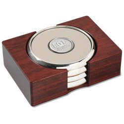 View a larger, more detailed picture of the Coaster Set in Wood Tray