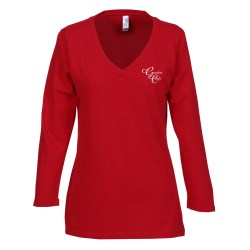 View a larger, more detailed picture of the Bella Missy Fit 3 4 Sleeve V-Neck T-Shirt
