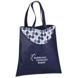 View a larger, more detailed picture of the Designer Print Scoop Tote - Dots - Closeout