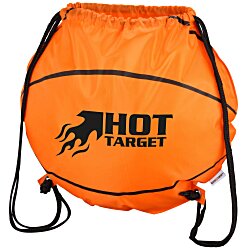 View a larger, more detailed picture of the Game Time Basketball Drawstring Backpack - 24 hr
