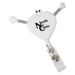 View a larger, more detailed picture of the Googly Eye Retractable Badge - Heart - Closeout