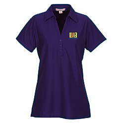 View a larger, more detailed picture of the Vertical Texture Performance Pique Polo - Ladies 