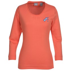 View a larger, more detailed picture of the Jockey 3 4 Sleeve Pima Scoop Neck Tee