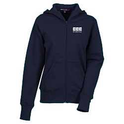 View a larger, more detailed picture of the Full Zip Hooded Fleece Jacket - Ladies 