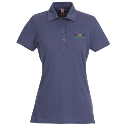 View a larger, more detailed picture of the Ring Spun Cotton Slub Polo - Ladies 