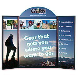 View a larger, more detailed picture of the Briefcase Tabletop Display w Curved Header - 32 x 48 - FC
