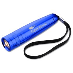 View a larger, more detailed picture of the Small Aluminum Flashlight with Strap - Closeout