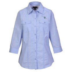 View a larger, more detailed picture of the Ralston 3 4 Sleeve Yarn Dyed Plaid Shirt - Ladies 
