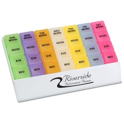 View a larger, more detailed picture of the Micro Rainbow 24 7 Medicine Tray Organizer - Closeout