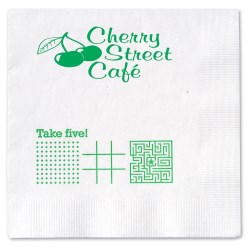 View a larger, more detailed picture of the Beverage Napkin - 2-ply - White - Game
