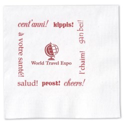 View a larger, more detailed picture of the Beverage Napkin - 2-ply - White - Cheers