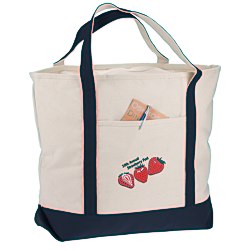 View a larger, more detailed picture of the Harbor Cruise Boat Tote - 16 x 22 - Embroidered