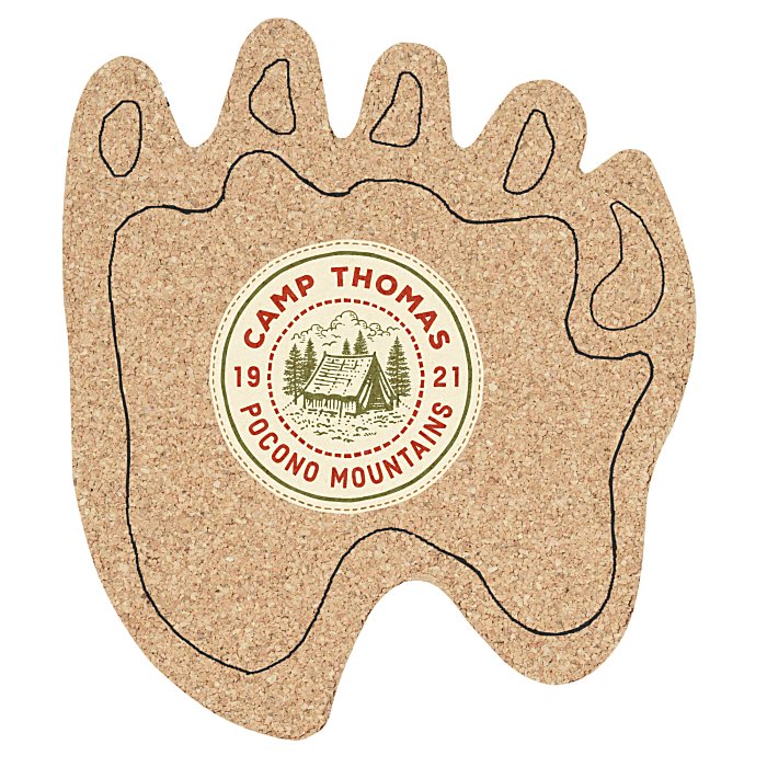 Cork Coaster Paw Full Color Pw Fc Imprint