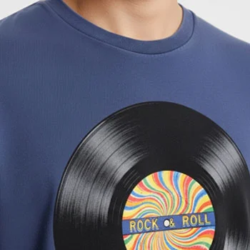 custom printed tshirt with record design